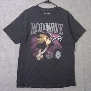 Rod Wave Shirt Mens Large Black Soulfly Graphic T-Shirt Tee Hip Hop Rap Music